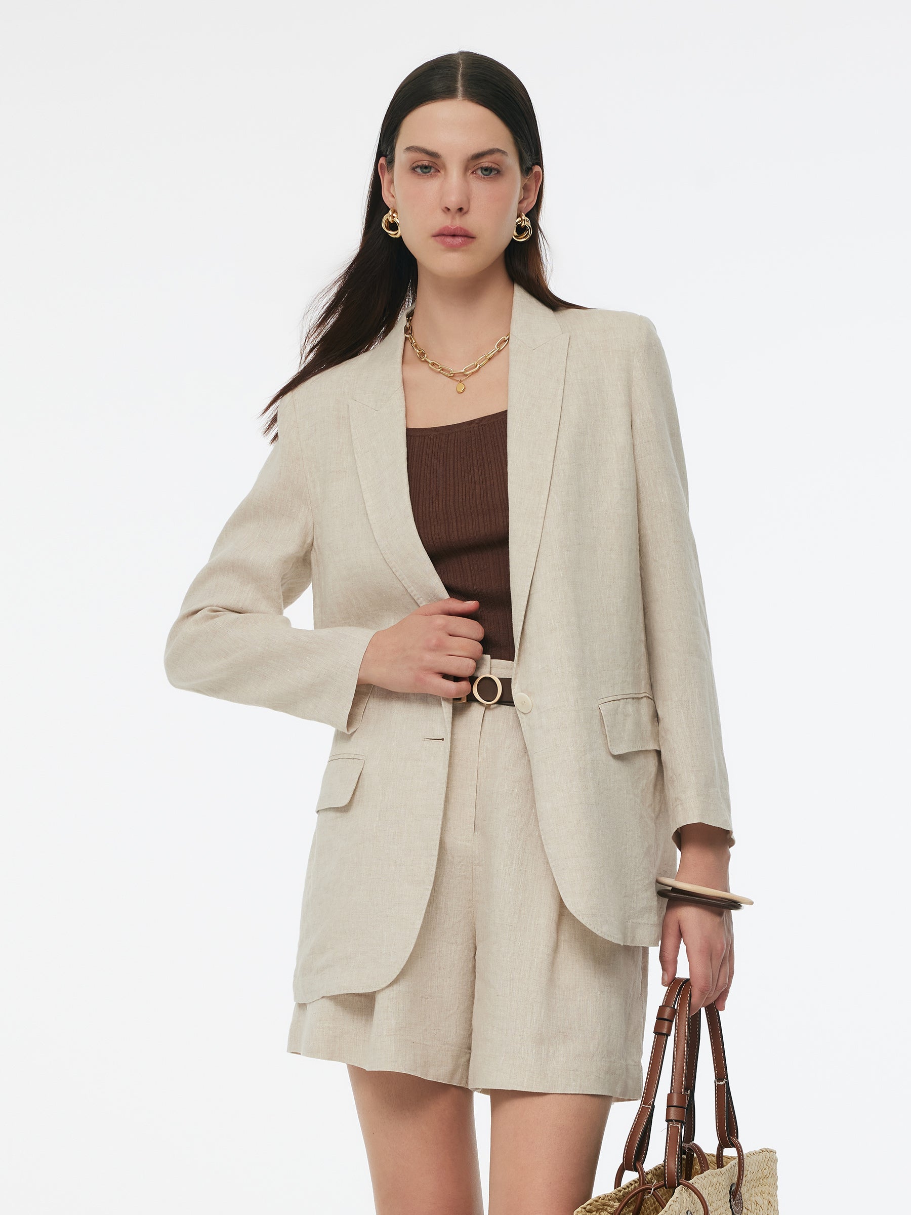 Evelyn & Co.™ | Linen Back Slit Blazer