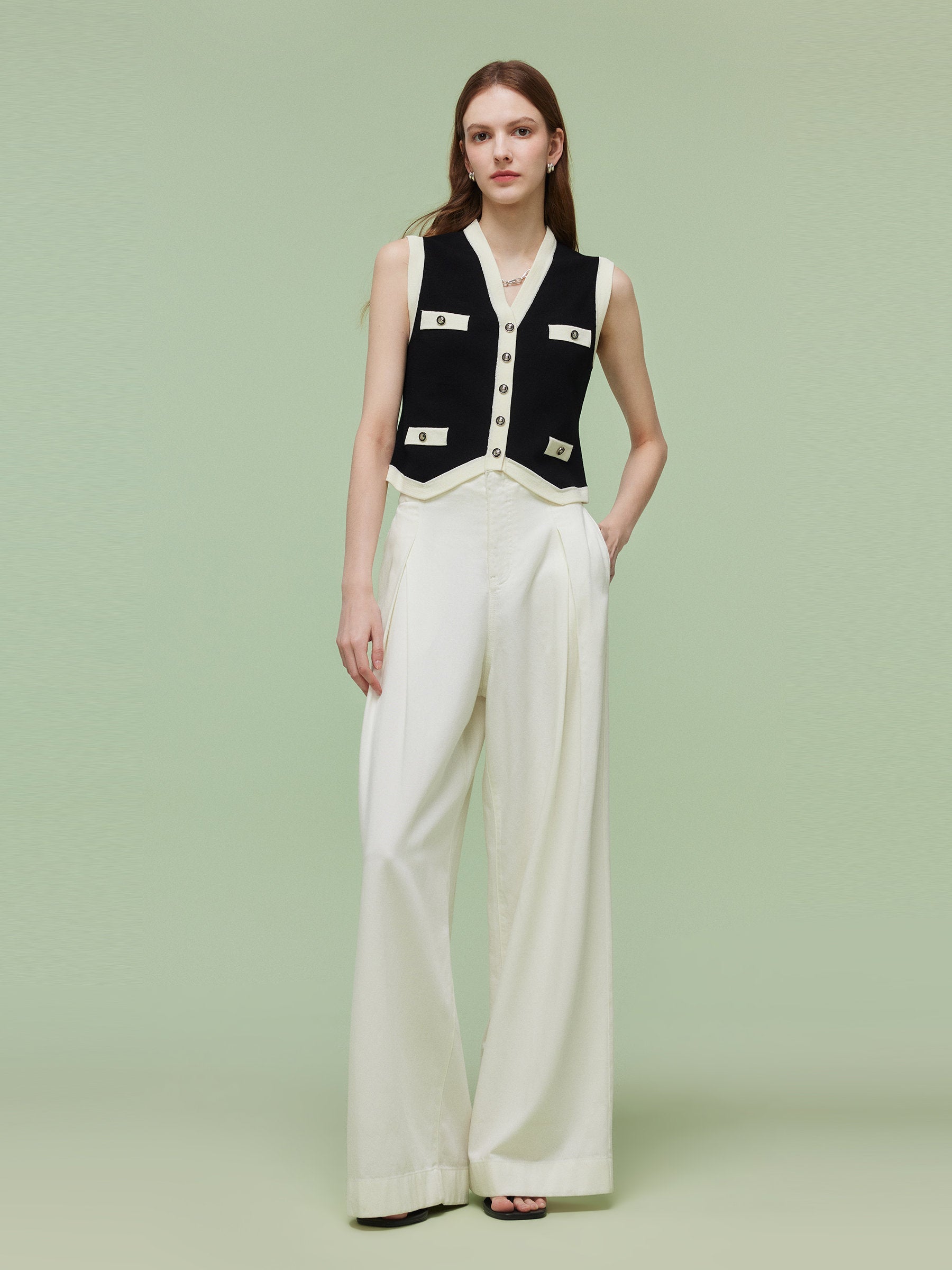 Evelyn & Co.™ | Tencel Blend Trim Knit Vest
