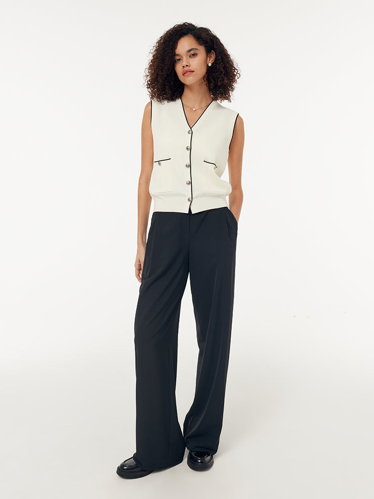 Evelyn & Co.™ | Contrast Trim Knit Vest