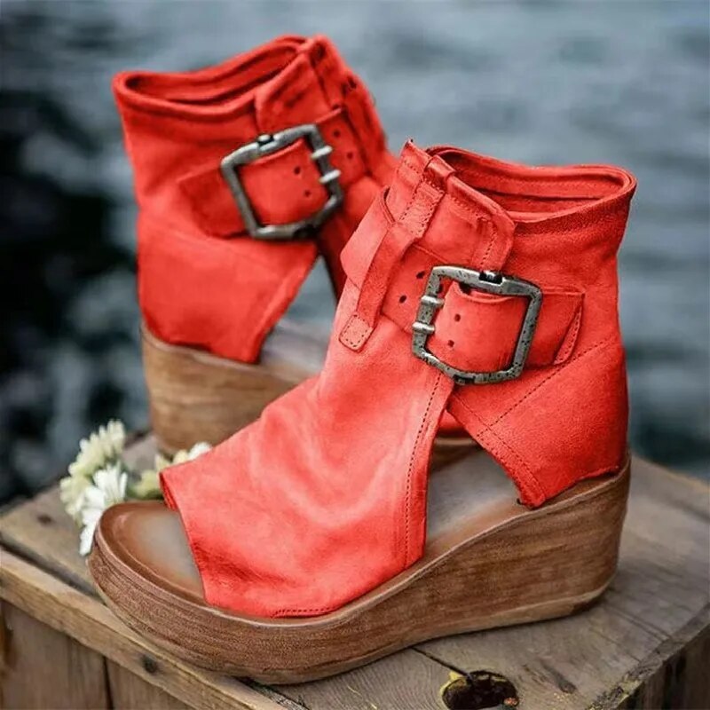 DAHLIA | BUCKLED PLATFORM SANDAL BOOTS