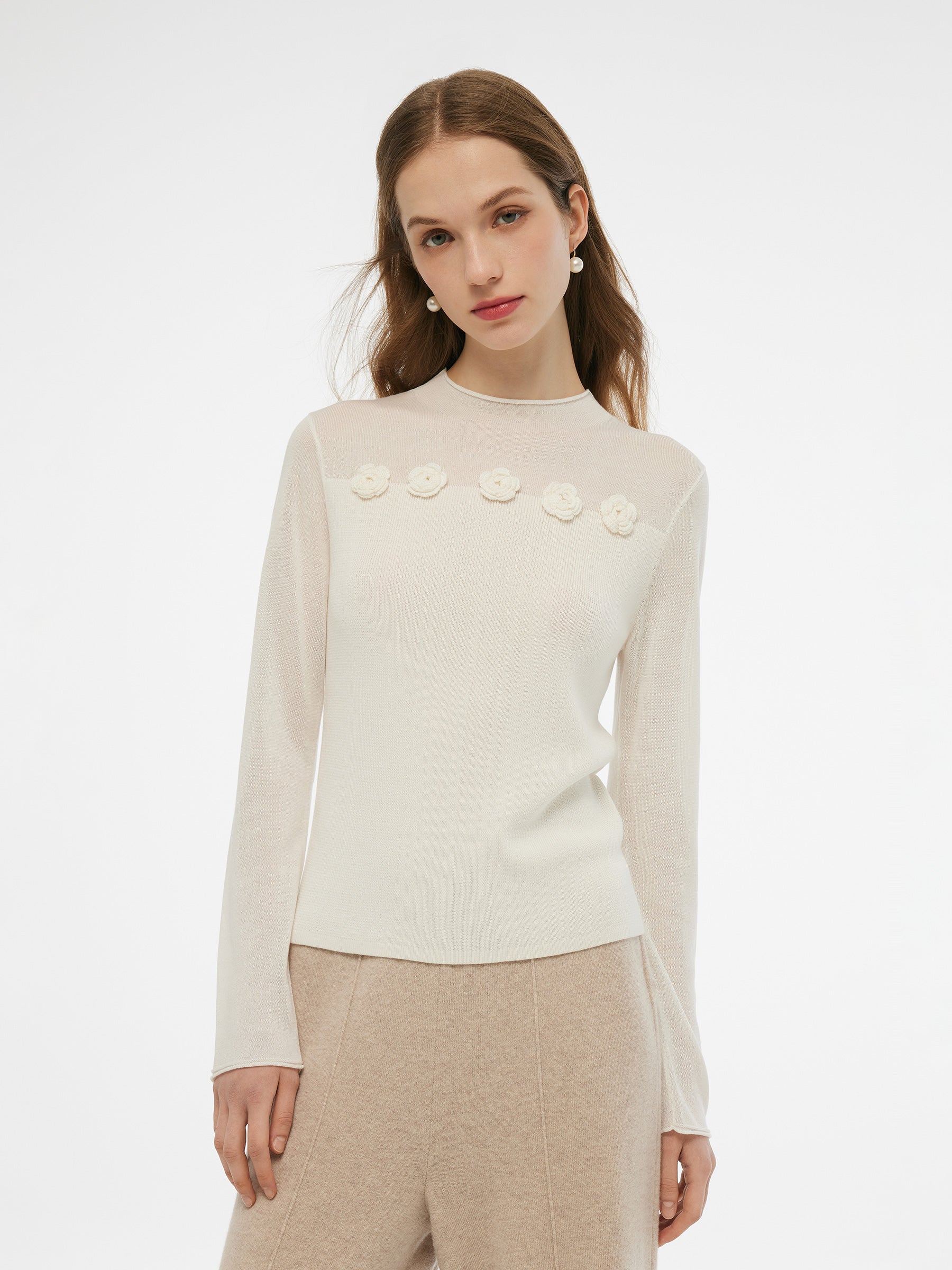 Evelyn & Co.™ |  Flower Knit Top