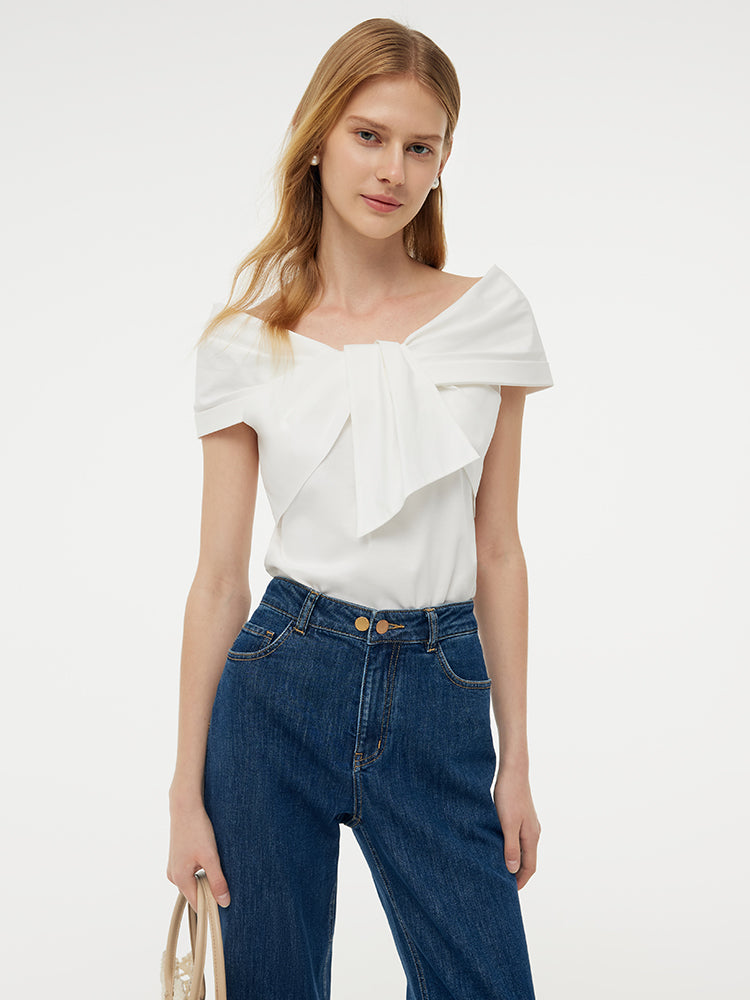 Evelyn & Co.™ | 100% Cotton Stretch Bow Top