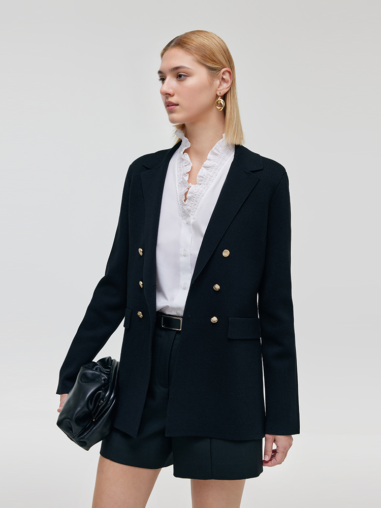 Evelyn & Co.™ | Stretch Lapel Knit Blazer