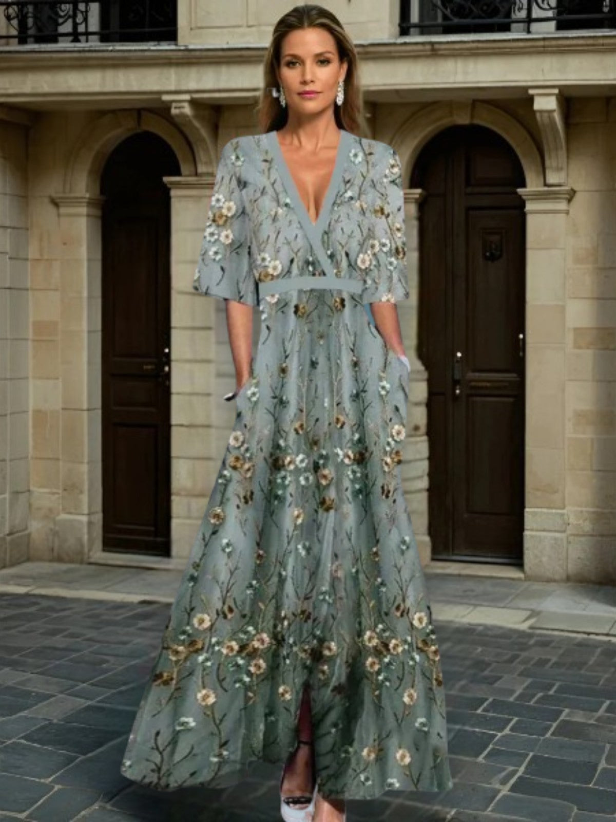 Evelyn & Co.™ | Elegant Floral Maxi Dress