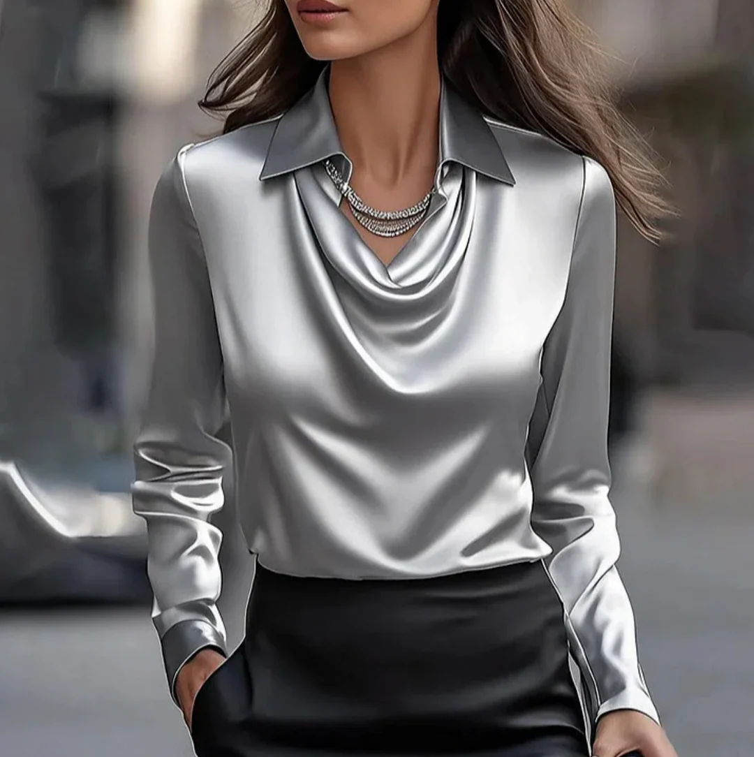 Jovanna | Draped Satin Blouse